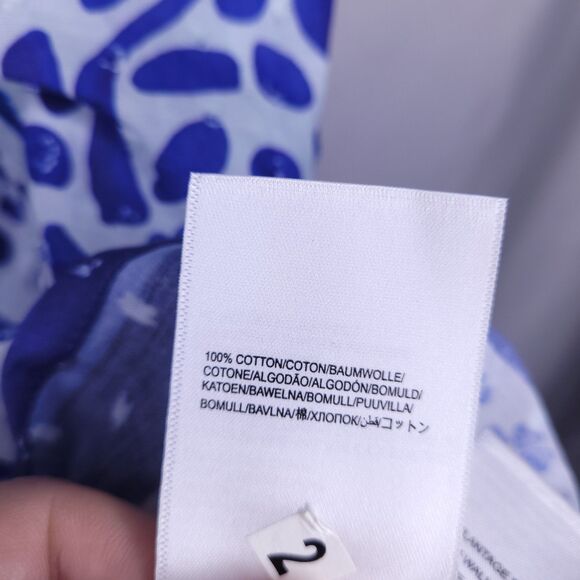 Farm Rio Blouse Large Floral Blue White Afternoon Breeze NWT - Picture 12 of 12